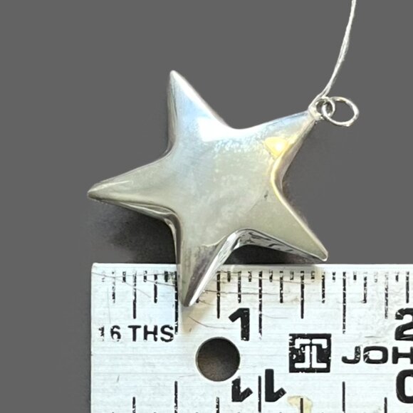🆕🌟 Large Sterling Silver Double Sided Puffy Star Pendant | 4.8g | Vintage - Picture 8 of 9
